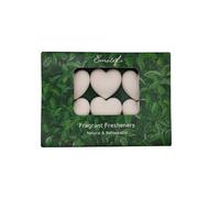 Fragrant Fresheners “Fresh Linen” - Set of 6 Heart-Shaped Fresheners | White | Refreshable, Sustainable, Vegan & Cruelty-Free | Natural & Long-Lasting Scent | Handmade