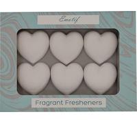 Fragrant Fresheners “Fresh Linen” - Set of 6 Heart-Shaped Fresheners | White | Refreshable, Sustainable, Vegan & Cruelty-Free | Natural & Long-Lasting Scent | Ideal for Mother's Day Gift | Handmade