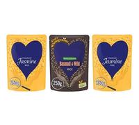 Fragrant Jasmine Rice and Basmati & Wild Wholegrain Rice, 250g Each, Pack of 3, Suitable for Vegetarians & Vegans