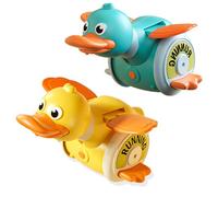 FRAGRANTGARDEN Crawling Duck Dog Toy, Interactive Dancing Dog Toy with Music Sounds and Lights, 360 Degree Rotation, Car Crawling Action Duck Toy for Puppies/Small/Medium