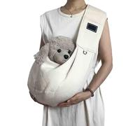 Fraise Dog Sling - Fraise Safety Sling for 8-15 lbs Dog/Cat,Breathable Fabric,Adjustable Padded Shoulder Strap Dog Cat Carrier Slings,Reduce Anxiety,Travelling W/Dog Has Never Been Easier (Apricot)