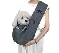 Fraise Dog Sling - Fraise Safety Sling for 8-15 lbs Dog/Cat,Breathable Fabric,Adjustable Padded Shoulder Strap Dog Cat Carrier Slings,Reduce Anxiety,Travelling W/Dog Has Never Been Easier (Darkgray)