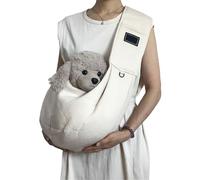 Fraise Dog Sling - Suitable for Small Dogs, Fraise Safety Sling, Adjustable Padded Strap, Adjustable Dog Carriers for Small Dogs,Anxiety-Reducing Design with Pocket for Essentials (apricot)