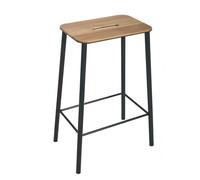 Frama - Adam Bar Stool 65 cm, Oak/Matt Black - Black