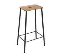 Frama - Adam Bar Stool 76 cm, Oak/Matt Black - Black