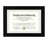 FRAMANEX Diploma Certificate Degree Frame Size 11X14 Inch (28X36 CM), Display Picture Size 11X8.5 (28X22 CM) with White Mount or 14X11 Without Mat, BLACK colour A4 Document Frame (Pack of 1)