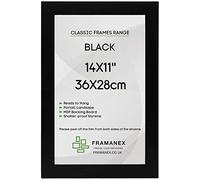 FRAMANEX Modern Black Colour 14X11 Picture Photo Poster Frames | 11X14 Inch Rectangle Picture Frame | Wood Finish Photo Frame