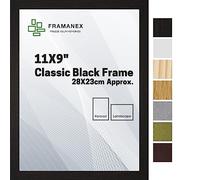 FRAMANEX Modern Dome Shape Frames | Black Colour 11X9 Picture Photo Poster Frames | 9X11 Inch Rectangle Picture Frame | Beautify Your Walls with SD Mold Wood Finish Photo Frame