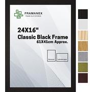FRAMANEX Modern Dome Shape Frames | Black Colour 24X16 Picture Photo Poster Frames | 16X24 Inch Rectangle Picture Frame | Beautify Your Walls with SD Mold Wood Finish Photo Frame