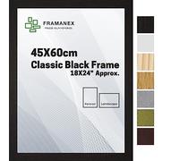 FRAMANEX Modern Dome Shape Frames | Black Colour 45X60 CM Picture Photo Poster Frames | 60X45 CM Rectangle Picture Frame | Beautify Your Walls with SD Mold Wood Finish Photo Frame