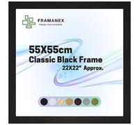 FRAMANEX Modern Dome Shape Frames | Black Colour 55X55 CM Picture Photo Poster Frames | 55X55 CM Square Picture Frame | Beautify Your Walls with SD Mold Wood Finish Photo Frame