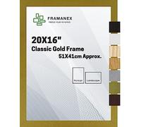 FRAMANEX Modern Dome Shape Frames | Gold Colour 20X16 Picture Photo Poster Frames | 16X20 Inch Rectangle Picture Frame | Beautify Your Walls with SD Mold Wood Finish Photo Frame
