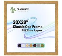 FRAMANEX Modern Dome Shape Frames | Oak Colour 20X20 Picture Photo Poster Frames | 20X20 Inch Square Picture Frame | Beautify Your Walls with SD Mold Wood Finish Photo Frame