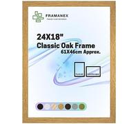 FRAMANEX Modern Dome Shape Frames | Oak Colour 24X18 Picture Photo Poster Frames | 18X24 Inch Rectangle Picture Frame | Beautify Your Walls with SD Mold Wood Finish Photo Frame
