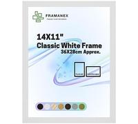 FRAMANEX Modern Dome Shape Frames | White Colour 14X11 Picture Photo Poster Frames | 11X14 Inch Rectangle Picture Frame | Beautify Your Walls with SD Mold Wood Finish Photo Frame