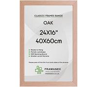 FRAMANEX Modern OAK 40X60 CM Poster Frame | Large 60X40 CM Picture Frames with Styrene Sheet & MDF Backing | Wall Mount Horizontally or Vertically | Living Room & Office Wall Gallery Décor
