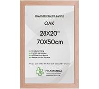 FRAMANEX Modern OAK 50X70 CM Poster Frame | Large 70X50 CM Picture Frames with Styrene Sheet & MDF Backing | Wall Mount Horizontally or Vertically | Living Room & Office Wall Gallery Décor