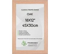 FRAMANEX Modern Oak Colour 18X12 Picture Photo Poster Frames | 12X18 Inch Rectangle Picture Frame | Wood Finish Photo Frame