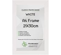 FRAMANEX Modern White Colour A4 Picture Photo Poster Frames | A4 Rectangle Picture Frame | Wood Finish Photo Frame