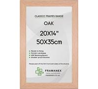 FRAMANEX OAK B3 20X14 (50X35cm) Large Picture Photo Poster Frames | Modern, Wood Finish, Landscape, Portrait Wall Hanging Picture Frames | 35X50cm-14X20 inch Rectangle Picture Frame [OAK]