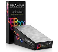 Framar 5x12 Silver Embossed Hair Foil, HairFoils for Highlighting, Foils for Highlights, Hairdressing Foil Sheets, Hair Foils for Colouring - 500 Sheets