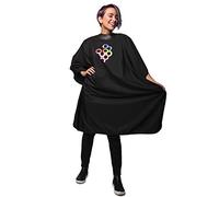 FRAMAR Barber Cape - Hair Cutting Cape with Snap Closure and Rubberized Collar, Haircut Cape, Black - Cutting Cover, 1 Count (Pack of 1)