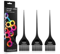 FRAMAR Black Hair Dye Brush Set - Black Colour Brushes for Bleach, Tint Brush, Hair Coloring Brush, Highlights & Root Touch-Up Hair Highlighting Kit - 3 Pack Matte