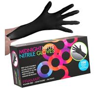 FRAMAR Black Nitrile Gloves Small - Small, Black Gloves Disposable, Non Latex, Latex Free Gloves, Hair Dye, Work, Rubber Gloves - 100 Pack