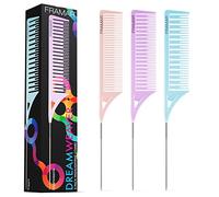 FRAMAR Dreamweaver Highlighting Comb Set, Rat Tail Hair Combs With Metal