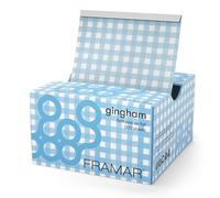 FRAMAR Gingham Blue Embossed Pop Up Hair Foil - Hair Foils for Highlighting