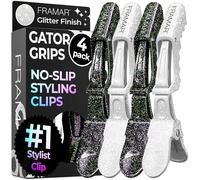 FRAMAR Glitter Crocodile Clips Hair, Sectioning Alligator Hair Clips Women | Hairdressing Sectioning Clips, Alligator Hair Clips for Styling, Professional Salon Hair Clips for Secure Hold - 4 Pack