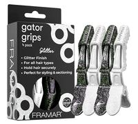 FRAMAR Glitter Crocodile Clips Hair - Sectioning Hair Clips Women, Cute Hair Clips For Styling, Hair Sectioning Clips, Hairdressing Clips, Alligator Clips Hair, Hairclips, Hairdresser Clips - 4 Pk