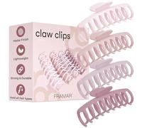 FRAMAR Hair Claw Clips Women - Extra Large Claw Clips For Thick Hair, Large | Women’s Large Hair Clips, Strong Hold Hair Claw Clips for Thick Hair, Stylish Non-Slip Hair Accessories - Blush 4 Pack