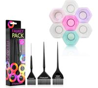 FRAMAR Hair Dye Brush Set - 3-Pack Black, Multi Colored Hair Dye Bowl Set