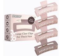 FRAMAR Large Claw Clips For Thick Hair - Hair Claw Clips Women, Large Claw Clip, Pink Hair Clips Women, Hairclips, Strong Hold, Non Slip Matte Finish - Blush 4 Pack
