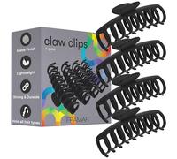 FRAMAR Large Hair Claw Clip, Hair Clips Women, Extra Large Claw Clip - 4pc | Large Hair Claw Clips for Women, Strong Claw Clips for Thick Hair, Secure Hold No Slip Hair Accessories Set - Black 4 Pack