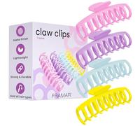 FRAMAR Large Hair Claw Clips Women, Extra Large Claw Clip - Pastel | Women’s Hair Claw Clips for Thick Hair, Large Strong Hold Hair Clips, Non-Slip Hair Accessories for Everyday Styling - 4 Pack