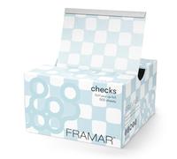 FRAMAR Light Blue Checkered Hair Foil - Pop Up Foils for Highlights | Hair Foil for Highlights - Pop Up Foils for Hair Highlighting, Salon Foil Sheets for Bleaching & Professional Hair Coloring