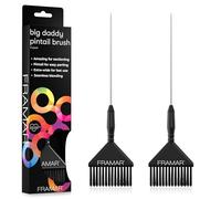 FRAMAR Pin Tail Hair Dye Brush Set - Black Colour Brushes for Bleach, Highlights & Root Touch-Up Hair Highlighting Kit, Easy For Sectioning and Parting - 2 Pack