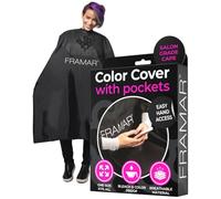 FRAMAR Premium Black Hairdresser Cape with Sleeves, Barber Cape for Hair