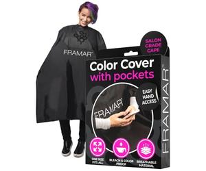 FRAMAR Premium Black Hairdresser Cape with Sleeves, Barber Cape for Hair | Salon & Cutting, Barber Cutting Cape, Dressing Gowns with Sleeves,Hairdresser Cape