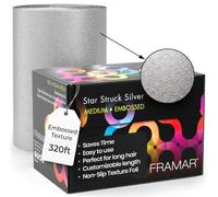 FRAMAR Silver Embossed Roll Hair Foil for Highlighting, Foils - 320ft | Hairdressing Highlighting Foil Roll, Professional Hair Colouring Foils for Salon Use, Long Hair Foil Sheets - 320ft