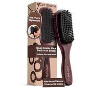 FRAMAR Slick Back Hair Brush, Boar Bristle Smoothing Brush - Brown Velvet | Boar Bristle Hair Brush for Slick Back Styles, Smoothing Brush to Reduce Frizz and Static, Add Natural Shine