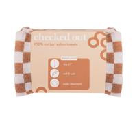 Framar Tan and White Checked Out Salon Towels 6 Pack