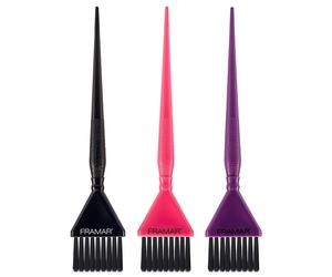 Framar Triple Threat Set universal hair color brush set 3 pcs, Black-pink-purple