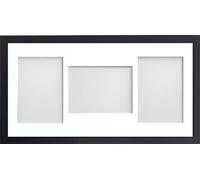 Frame Allington Range 20 x 10 Inches Black Picture Photo Frame with White 3-Aperture Mount for Image Size 7 x 5 Inches (PLP)