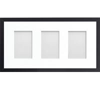 Frame Allington Range 20 x 10 Inches Black Picture Photo Frame with White 3-Aperture Mount for Image Size 6 x 4 Inches (Portrait)