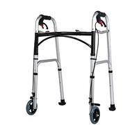 Frame, Aluminum Alloy Elderly Walker, Lightweight Folding Belt Wheel with Seat Roller Walker, Lockable Brakes