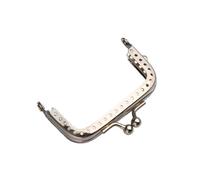Frame Bag 1 Pc Square Stainless Steel Purse Frame DIY Craft Kiss Clasp Lock Clips Coin Bag Semicircular Shape Embossed Metal Clutch(6.5cm)