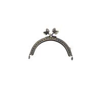 Frame Bag 2Pc Bow-Knot Head Metal Purse Frame Round Square Kiss Clasp Handle DIY Clutch Bag Hardware Accessories(A)